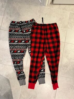 Kids Red & Gray Holiday Fleece Pajama Pants - Pack of 2
